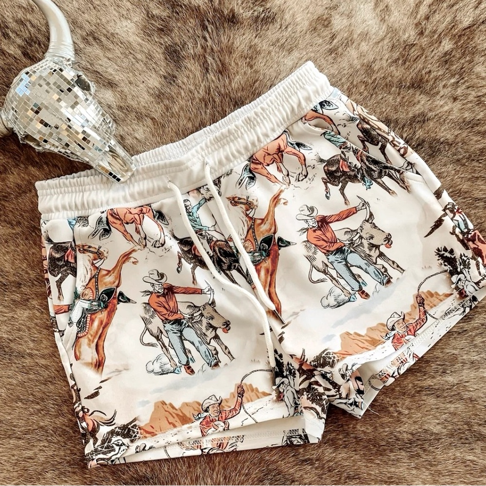 Cowboy Print Women's Sleep Shorts